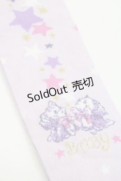画像3: BABY,THE STARS SHINE BRIGHT / 星屑Fantasia 双子の星ネコちゃんのホロスコープ 柄オーバーニーソックス  ラベンダー I-25-11-27-107-BA-ZA-SA-ZI