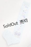 BABY,THE STARS SHINE BRIGHT / 星屑Fantasia 双子の星ネコちゃんのホロスコープ 柄オーバーニーソックス  サックス I-25-11-27-109-BA-ZA-SA-ZI