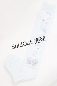 BABY,THE STARS SHINE BRIGHT / 星屑Fantasia 双子の星ネコちゃんのホロスコープ 柄オーバーニーソックス  サックス I-25-11-27-109-BA-ZA-SA-ZI