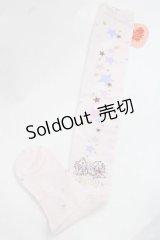 BABY,THE STARS SHINE BRIGHT / 星屑Fantasia 双子の星ネコちゃんのホロスコープ 柄オーバーニーソックス  ピンク I-25-11-27-110-BA-ZA-SA-ZI
