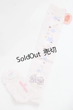 画像2: BABY,THE STARS SHINE BRIGHT / 星屑Fantasia 双子の星ネコちゃんのホロスコープ 柄オーバーニーソックス  ピンク I-25-11-27-110-BA-ZA-SA-ZI