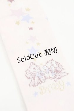 画像3: BABY,THE STARS SHINE BRIGHT / 星屑Fantasia 双子の星ネコちゃんのホロスコープ 柄オーバーニーソックス  ピンク I-25-11-27-110-BA-ZA-SA-ZI