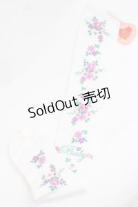 BABY,THE STARS SHINE BRIGHT / Garden Flower柄オーバーニーソックス  アイボリー I-25-11-27-111-BA-ZA-SA-ZI