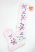 BABY,THE STARS SHINE BRIGHT / Garden Flower柄オーバーニーソックス  ピンク I-25-11-27-114-BA-ZA-SA-ZI