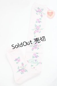BABY,THE STARS SHINE BRIGHT / Garden Flower柄オーバーニーソックス  ピンク I-25-11-27-114-BA-ZA-SA-ZI