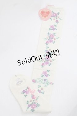 画像2: BABY,THE STARS SHINE BRIGHT / Garden Flower柄オーバーニーソックス  アイボリー I-25-11-27-115-BA-ZA-SA-ZI