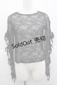 LOLITAその他(お買取対象外) / サイドリボンレースプルオーバー  ブラック I-25-11-27-015-LO-TO-SA-ZI