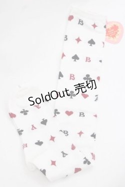 画像1: BABY,THE STARS SHINE BRIGHT / HEART TRUMPオーバーニーソックス  白 I-25-11-27-117-BA-ZA-SA-ZI