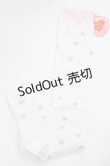 BABY,THE STARS SHINE BRIGHT / ミルククラウンオーバーニーソックス  白Ｘピンク I-25-11-27-118-BA-ZA-SA-ZI