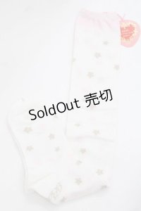 BABY,THE STARS SHINE BRIGHT / ミルククラウンオーバーニーソックス  白Ｘピンク I-25-11-27-118-BA-ZA-SA-ZI