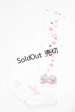 画像2: BABY,THE STARS SHINE BRIGHT / 星屑Fantasia 双子の星ネコちゃんのホロスコープ 柄オーバーニーソックス  白 I-25-11-27-120-BA-ZA-SA-ZI