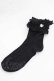 画像1: m petit by misako / プチバラ付きクルーソックス  黒 I-25-11-27-121-LO-ZA-SA-ZI (1)