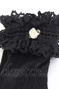 画像3: m petit by misako / プチバラ付きクルーソックス  黒 I-25-11-27-121-LO-ZA-SA-ZI