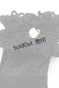 画像3: m petit by misako / プチバラ付きクルーソックス  黒 I-25-11-27-121-LO-ZA-SA-ZI