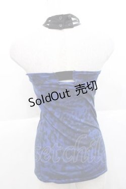 画像2: SEX POT ReVeNGe / レオパード柄クロスベアトップス  青Ｘ黒 I-25-11-27-017-SP-TO-SA-ZI