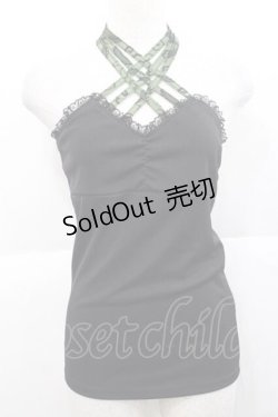 画像1: Qutie Frash / クロスキャミ  黒Ｘ緑 I-25-11-27-018-QU-TS-SA-ZI