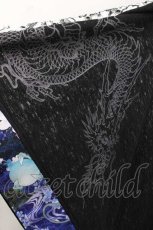 画像4: Qutie Frash / メッシュ切り替え着物袖カーディガン  黒Ｘ青 I-25-11-27-019-QU-BL-SA-ZI (4)