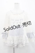 PINK HOUSE / ローズレース使いブラウス  アイボリーＸブルー I-25-11-27-021-LO-BL-SA-ZI