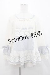 PINK HOUSE / ローズレース使いブラウス  アイボリーＸブルー I-25-11-27-021-LO-BL-SA-ZI