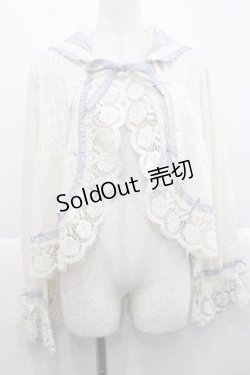 画像1: PINK HOUSE / 配色フリル使いフードブラウス  アイボリーＸブルー I-25-11-27-022-LO-BL-SA-ZI