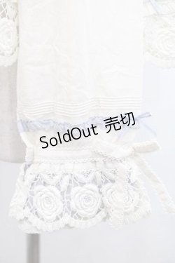 画像4: PINK HOUSE / 配色フリル使いフードブラウス  アイボリーＸブルー I-25-11-27-022-LO-BL-SA-ZI