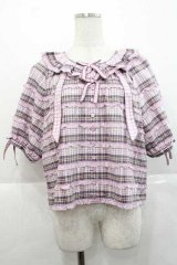PINK HOUSE / オリジナルチェック半袖ブラウス  ピンクチェック I-25-11-27-023-LO-BL-SA-ZI