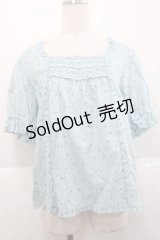 PINK HOUSE / ドット柄半袖ブラウス  サックス I-25-11-27-024-LO-BL-SA-ZI