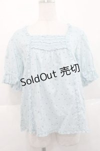 PINK HOUSE / ドット柄半袖ブラウス  サックス I-25-11-27-024-LO-BL-SA-ZI