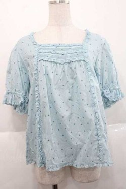 画像1: PINK HOUSE / ドット柄半袖ブラウス  サックス I-25-11-27-024-LO-BL-SA-ZI