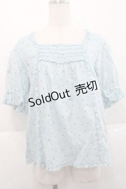画像1: PINK HOUSE / ドット柄半袖ブラウス  サックス I-25-11-27-024-LO-BL-SA-ZI