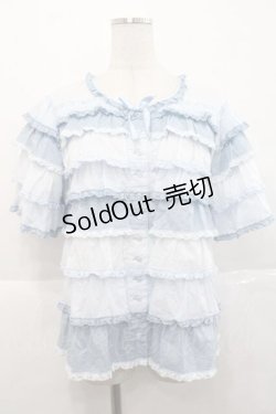 画像1: PINK HOUSE / ローンフリルブラウス  サックス I-25-11-27-025-LO-BL-SA-ZT224