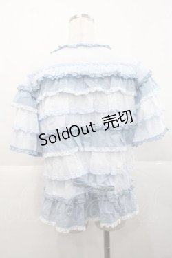 画像2: PINK HOUSE / ローンフリルブラウス  サックス I-25-11-27-025-LO-BL-SA-ZT224