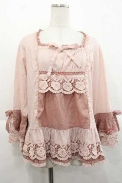 画像1: PINK HOUSE / ローズレース使いブラウス  ピンク I-25-11-27-027-LO-BL-SA-ZI