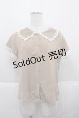 an another angelus / レース使いビッグカラーブラウス  ベージュ I-25-11-27-004-CA-BL-SA-ZI