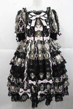 画像1: Angelic Pretty / Romantic Jewelry Dress  黒 I-25-11-27-029-AP-OP-SA-ZI