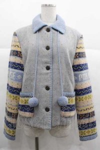 PINK HOUSE / 袖ボーダーカウチン  サックス I-25-12-02-044-LO-JA-SA-ZI