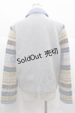 画像2: PINK HOUSE / 袖ボーダーカウチン  サックス I-25-12-02-044-LO-JA-SA-ZI