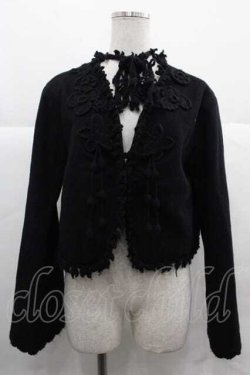 画像1: PINK HOUSE / モチーフつきボレロジャケット L 黒 I-25-12-02-046-LO-JA-SA-ZI