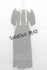 PINK HOUSE / 小花柄ワンピース  黒Ｘアイボリー I-25-12-02-049-LO-OP-SA-ZI