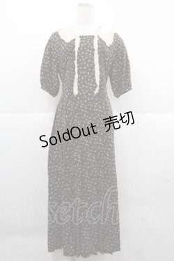 画像1: PINK HOUSE / 小花柄ワンピース  黒Ｘアイボリー I-25-12-02-049-LO-OP-SA-ZI