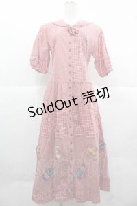 PINK HOUSE / ギンガムチェック&キューピーワッペンワンピース  レッド I-25-12-02-052-LO-OP-SA-ZI