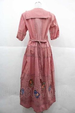 画像2: PINK HOUSE / ギンガムチェック&キューピーワッペンワンピース  レッド I-25-12-02-052-LO-OP-SA-ZI