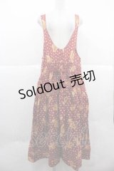 WONDERFUL WORLD / テディベア柄ジャンパースカート  レッド I-25-12-02-053-LO-OP-SA-ZI