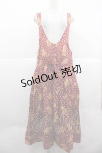 WONDERFUL WORLD / テディベア柄ジャンパースカート  レッド I-25-12-02-053-LO-OP-SA-ZI