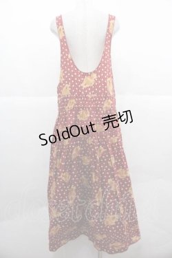 画像2: WONDERFUL WORLD / テディベア柄ジャンパースカート  レッド I-25-12-02-053-LO-OP-SA-ZI