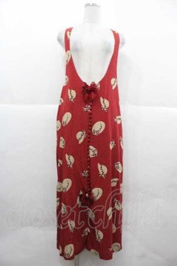 画像1: PINK HOUSE / 帽子柄ジャンパースカート  レッド I-25-12-02-054-LO-OP-SA-ZI