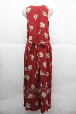 画像2: PINK HOUSE / 帽子柄ジャンパースカート  レッド I-25-12-02-054-LO-OP-SA-ZI