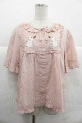 PINK HOUSE / スイーツスプリングバニー刺繍ブラウス  ピンク I-25-12-02-007-LO-BL-SA-ZI
