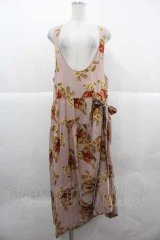 WONDERFUL WORLD / テディベア柄たくし上げジャンパースカート  ピンク I-25-12-02-059-LO-OP-SA-ZI