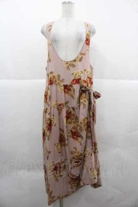 WONDERFUL WORLD / テディベア柄たくし上げジャンパースカート  ピンク I-25-12-02-059-LO-OP-SA-ZI